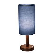 Small Table Lamp Nightstand Lamp Linen Lampshade Bedroom Wood Base Small Beds...