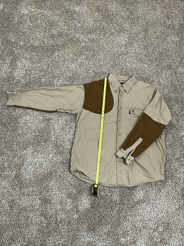 Beretta Shooting Shirt Mens XL Padded Marksman Saddle Tan Heavy Cotton Vented - Picture 3 of 12