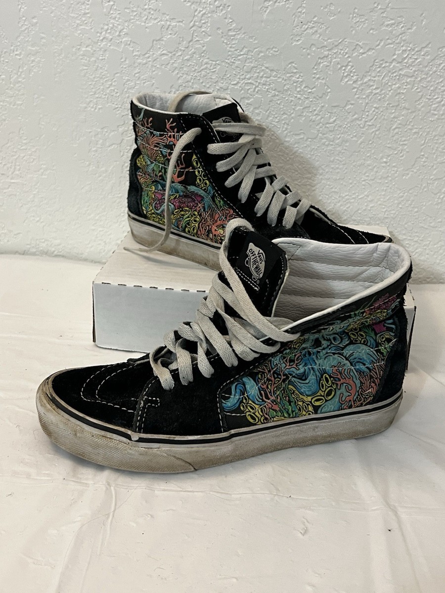 Vans Sk8-Hi Underwater Coral Reef Black White Skate Shoes  display picture 1