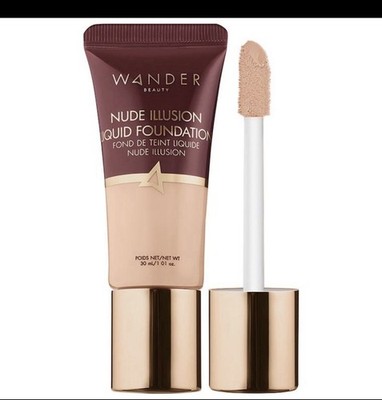 WANDER BEAUTY Nude Illusion Liquid Foundation, GOLDEN TAN, 1 Fl Oz / 30 mL NIB