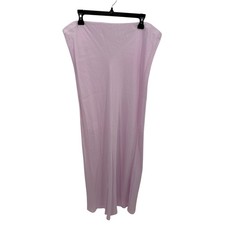 ANTHROPOLOGIE Tilda Satin Slip Skirt in Light Pink // XL