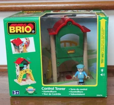 Vintage Brio Control Tower 33676 Wooden Train Play Set with Engineer - NEW, READ