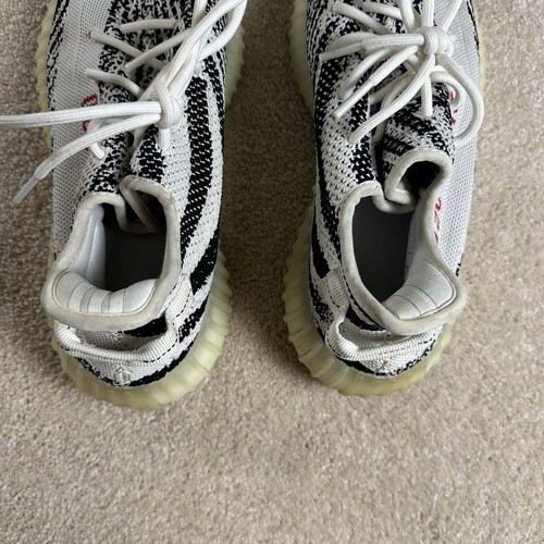 Adidas Yeezy Boost 350 V2 Zebra (2017) Black White Men’s Size 9 Pre Owned Used - Picture 7 of 9