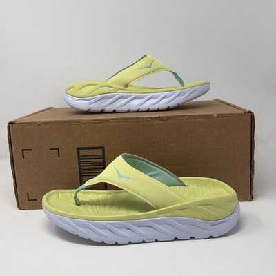 HOKA Ora Recovery Flip Sandals Womens 6 Green Comfort Cushion Support