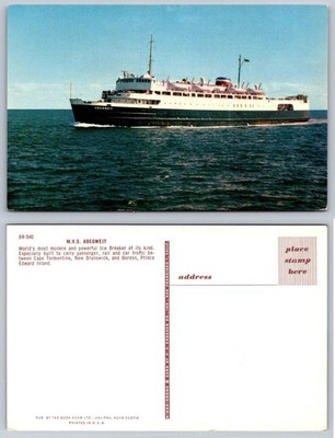 M.V.S. Abegweit Ice Breaker Ferry New Brunswick Prince Edward Island Postcard