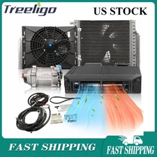12V Electric Car AC Kit Cool & Water Heat Function Underdash DIY Installation