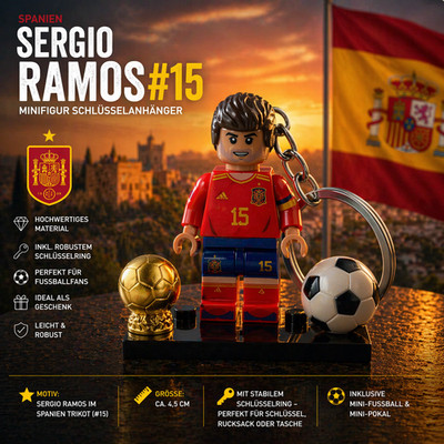 Sergio Ramos #15   Minifigur Schlüsselanhänger oder klassische Figur  