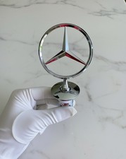 Mercedes Benz Silver Hood Ornament Star Amgces Gloss Chrome