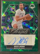2024-25 MOSAIC MOSES BROWN RC SCRIPTS GREEN ICE AUTO #MS-MBD MAVERICKS PACERS