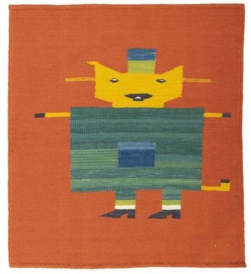 97x87 cm Kelim Teppich Mehrfarbig Schurwolle Handgewebt Türkei