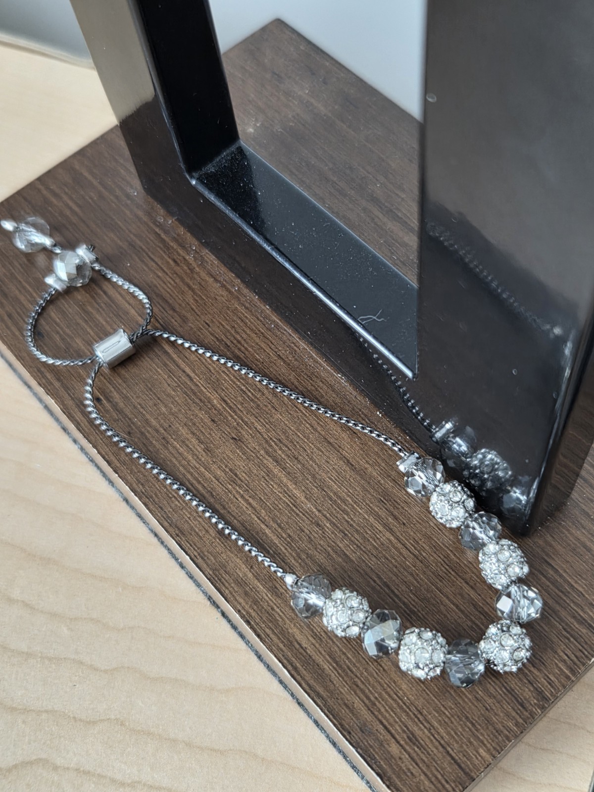 Adjustable Pull String Bracelet- Rhinestone Disco… - image 3