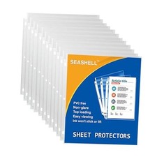 Seashell 100 Economy Non-Glare Sheet Protectors, Plastic Economy Bag of 100