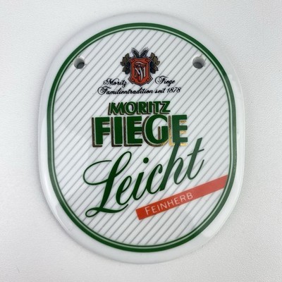 Zapfhahnschild ''Moritz Fiege Leicht'', aus Porzellan - Bier Brauerei Bochum
