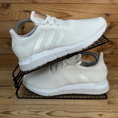 Adidas Turnschuhe Damen Größe UK 6,5 Swift Run weiß kupfer Metall Strick Walkschuhe