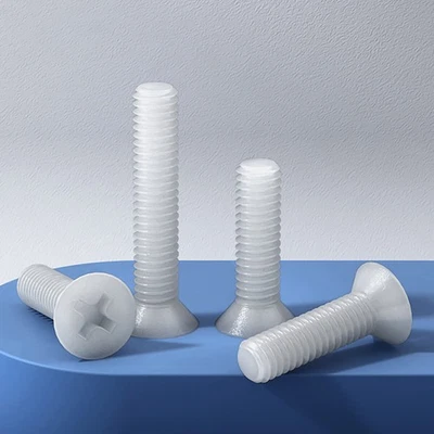 DIN 965 Weiß Nylon M2.5 M3 M4 M5 M6 M8 Kunststoff SenkkopfSchrauben Kreuzschlitz - Bild 1 von 4