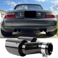 For Z3 Roadster Carbon Fiber 2.5" In 4" Out Tailpipe Muffler Dual Exhaust Tip