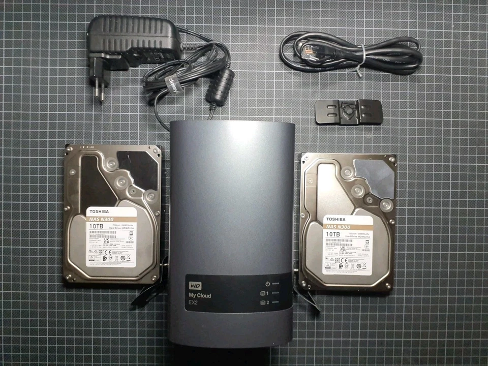 WD My Cloud EX2 20TB 2-Bay NAS Netzlaufwerk Diskstation mit 2x 10TB Toshiba N300