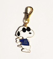 SNOOPY JOE COOL CHARM Zipper Pull Bag Purse Wallet Backpack Dog Cat Collar GOLD