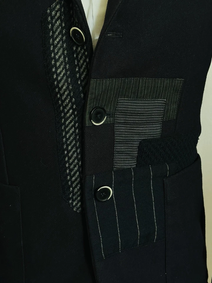 BARENA VENEZIA синий нашивка фланели шерсти Sport пальто Blazer куртка Sz 46 IT / 36 США - Изображение 4 из 4