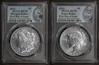 2025-P (MS70) Peace & Morgan Silver Dollar $1 (2 Coin Set) PCGS - FDOI