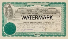 1923 Green Bay Packers Football Stock Certificate Obsolete Sheet REPRODUCTION