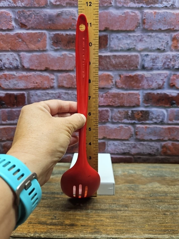 Vintage Melamine Ware Slotted Spoon Red Cooking Serving Utensil 11.5" SH-706 - Image 2 of 4