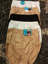 Size 5 Vanity Fair Hi-Cut lot of 5 Nylon Panties Silky Soft