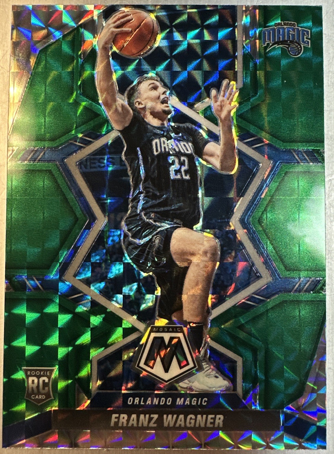 FRANZ WAGNER 2021-22 MOSAIC GREEN PRIZM ROOKIE RC #220 ORLANDO MAGIC Mint