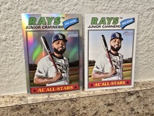 2026 Topps Heritage Junior Caminero Chrome Refractor & Base #380 Tampa Bay Rays