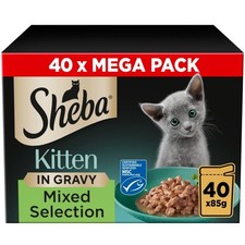 40 x 85g Sheba Sauce Collection Kitten Cat Food Pouches Mixed Selection in Gravy 5.98 per kilo