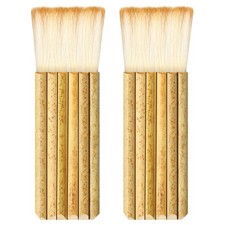 Tenare 2 Pcs Hake Brush for Watercolor Bamboo Blender Ceramics Large, Brown