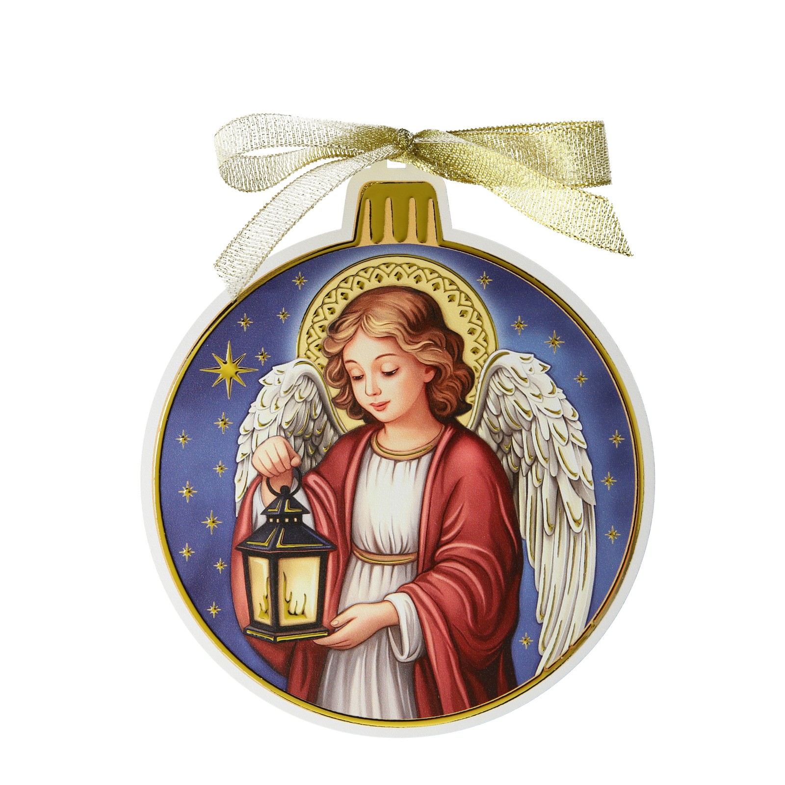 Décoration ronde de Noël Ange 13cm pour illuminer votre table de réveillon