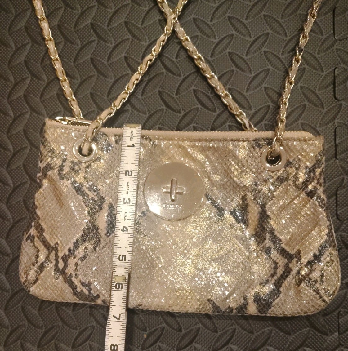 DKNY Metallic Embossed Python Genuine Leather Pur… - image 17