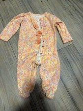 Laura Ashley Baby Girl Floral Footed Sleep and Play with Ruffle Detail