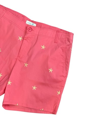 CARIBBEAN JOE Womens Size 10 Pink Nautical Starfish Print Cotton Blend Shorts - Picture 3 of 4