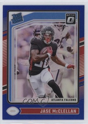 2024 Panini Donruss Optic Rated Blue Prizm 52/199 Jase McClellan Rookie RC 1m6x