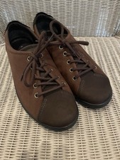 Ladies Ecco Soft Brown Two Tone Nubuck  Lace-up Shoes Size UK 6 EU 39 Worn Twice