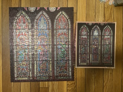 COMPLETE Vintage 1971 Golden Gothic 500 Piece Foil Jigsaw Puzzle