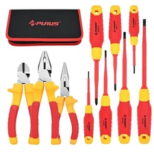 10-Piece VDE Insulated Tool Set, Insulated Screwdriver Set with Magnetic S2 S...