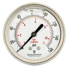 2-12 Oil Filled Pressure Gauge All Ss 14 Npt Center Back 0-160psi