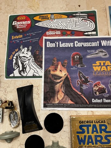 Sammlerstück Trödel Schubladen Lot Star Wars Lot Figuren Karten Pogs Uhr Spielfiguren - Bild 3 von 15