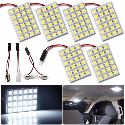 Energy-Saving LED Panel Dome Light Auto Reading Interior Lamp 5050 6 Pack