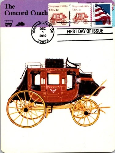 Dr Jim Stamps Maximum Card Stagecoach 1890'S 4C Pair American Flag Forever Fdc