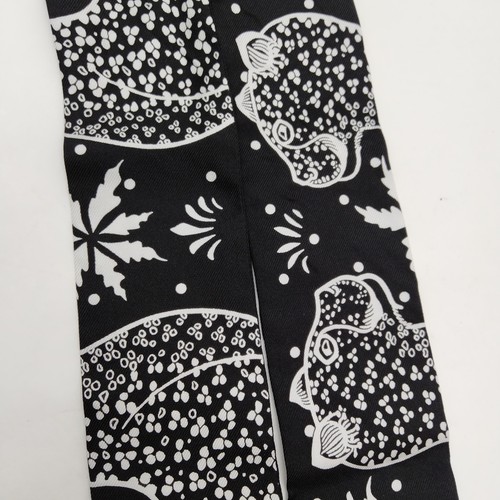 Hermes scarf Twilly Black Silk100% 3968883 - Picture 5 of 11
