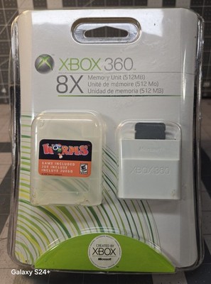 NEW Microsoft Xbox 360 512MB Memory Card Unit 8X w/ Worms Game Included CIB NIB