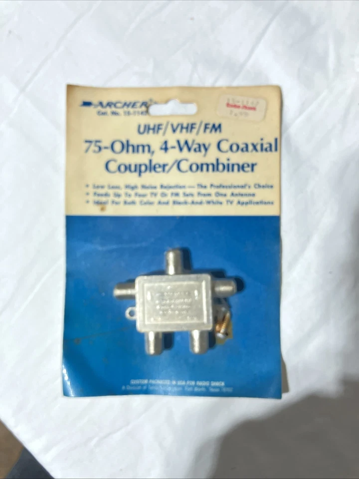 Vintage Archer UHF/VHF/FM 75-Ohm Coaxial Coupler Radio Shack New Old Stock - Image 2 of 2