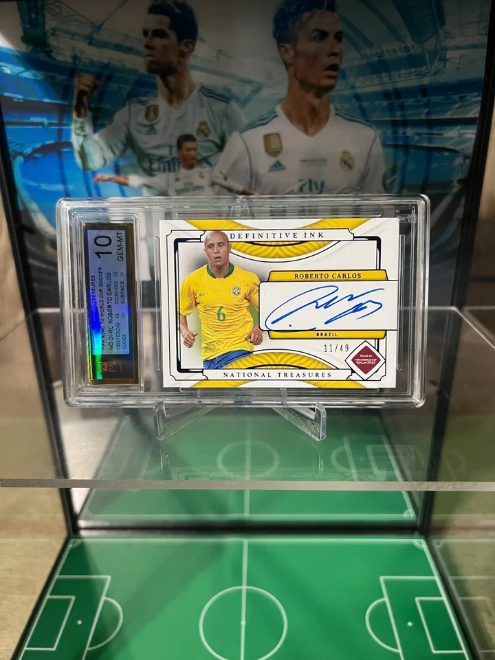2022 National Treasures World Cup Roberto Carlos /49 Defintive Ink Auto 10 GEM - Image 2 of 4