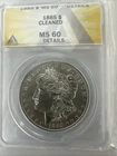 1885 Morgan Silver Dollar ANACS MS60 Detail Cleaned Uncirculated MS-60 Coin