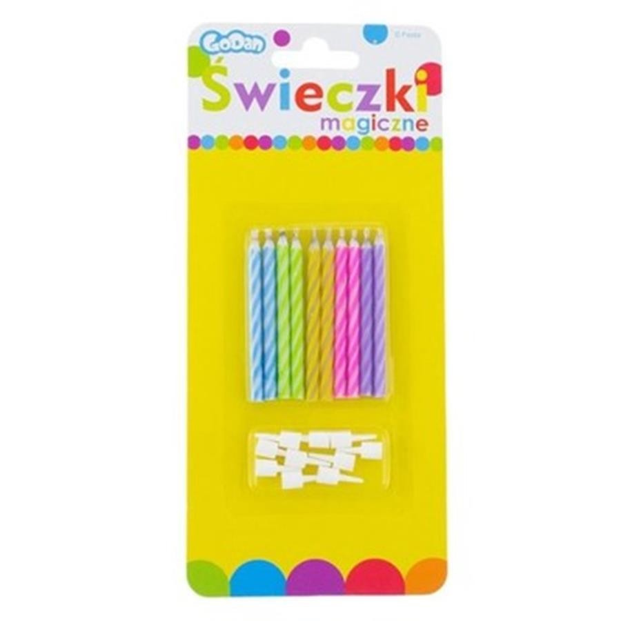 5901238624332 Świeczki urodzinowe magiczne 10 szt pastelowe GODAN GODAN
