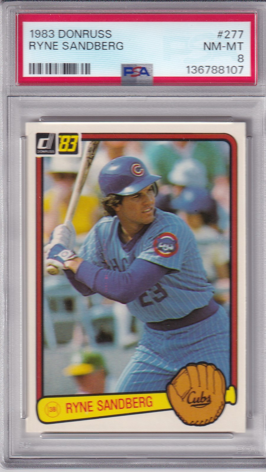 1983 DONRUSS RYNE SANDBERG #277 * CUBS * ROOKIE *  HOF * NM-MT PSA 8 *